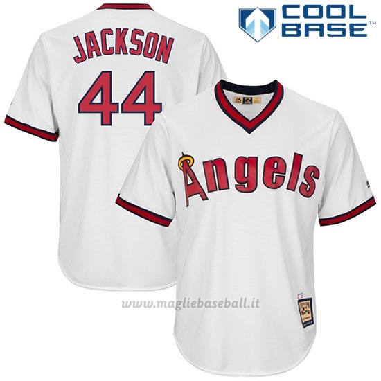 Maglia Baseball Uomo Los Angeles Angels Reggie Jackson Bianco Cool Base